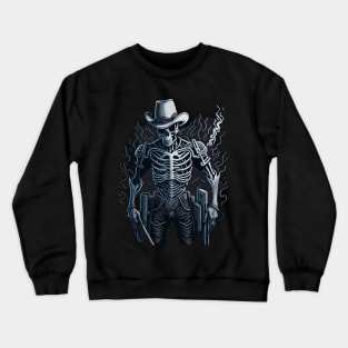 Cowboy Skeleton with Guns Crewneck Sweatshirt